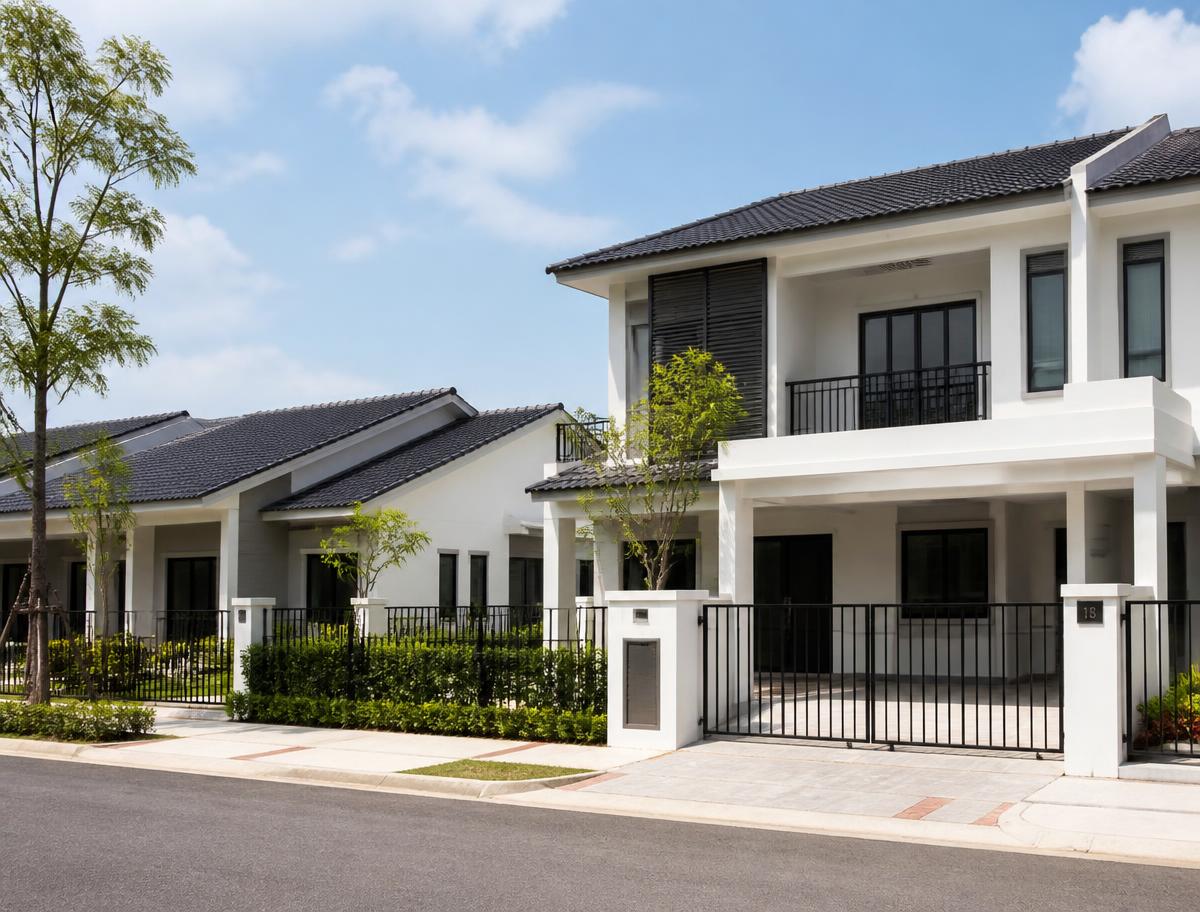 Completed MyVilla community homes with landscaped frontage